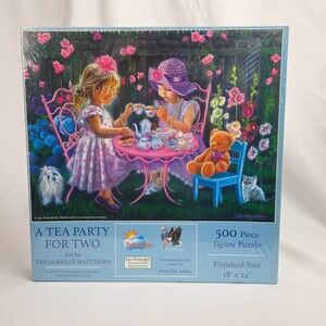 New Sealed Sunsout "A Tea Party for Two" 500 pc Puzzle #35954 18" x 24"